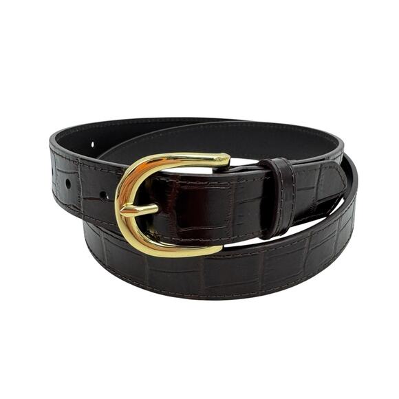 J. Crew Classic Belt in Croc-Embossed Leather main image 5